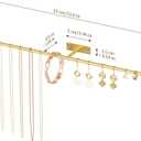Wall Hanging Jewelry Organizer: 12.6'' Necklace Holder for Earring, Bracelet, Rings, Hairband, Glasses, Gold 2-Pack, Screws Included