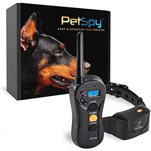 PetSpy Shock Collar for Dogs-Waterproof Dog Shock Collar with Remote Control,Vibration,Electric Shock,Beep-E Collar for Dogs Training,Collar with Remote for 10-140 LBS
