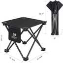 Opliy Camping Stool 2 Pack,13 Inch Portable Folding Stool for Outdoor Gardening and Beach Hiking Fishing,Foot Stool with Carry Bag (Black)