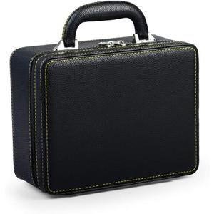 Oirlv Black Luxury Leather Travel Jewelry Box Jewelry Storage Case Jewelry Suitcase for Women and Men