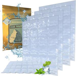 Ice Sheets for Coolers Reusable - Ice Pack Sheets - Ice Mat with Flexible 96 Ice Cube Packs - Ice Blanket Large Flat Freezer Long Lasting Ice Packs for Cooler (white-4PCS)