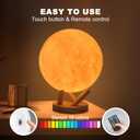 Moon Lamp, 6 Inch Sliding Control Moon Light, Kids Night Light, 16 Colors Moon Night Light with Unique Stand,Timing, Room Decor, Mothers Day Gifts, Christmas Birthday Gifts for Kid Women Friends Lover
