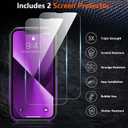 3 x SPIDERCASE Designed for iPhone 13 Case, [10 FT Military Grade Drop Protection] [with 2 pcs Tempered Glass Screen Protector] Holsters for iPhone 13 6.1 inch -Purple