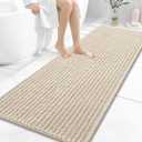 OLANLY Long Bathroom Rugs Runner 59x24, Thick Soft and Absorbent Chenille Bath Mat, Non-Slip, Machine Washable Quick Dry Bath Rugs for Tub Shower Floor, Home Decor Accessories, Sand
