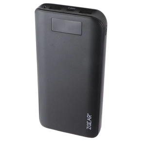ZGEAR 20,000mAh High Capacity USB & USB-C Power Bank with LCD Display - Black