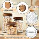 Gerrii 3 Pcs Glass Food Storage Containers 17/24/34 oz Vintage Glass Jar with Lid Begonia Pattern Airtight Candy Jar Food Jars Canisters for Kitchen Counter Pantry Coffee Tea Beans (Square)