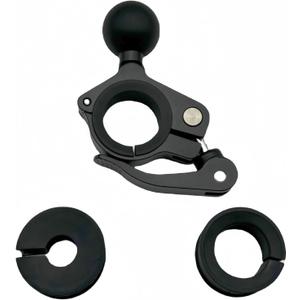 Motorcycle Aluminum Alloy Phone Mount Base with 1" TPU Ball, Fits 0.5''/ 0.87''/ 1''/ 1.125''/ 1.26'' Round Rails, Compatible with 1" Ball Socket Dual Socket Arm