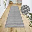 Grey Bathroom Rugs 24"x48"Non Slip Braided Bath Mat for Bathroom Floor Washable Boho Luxury Bath Rug for Tub Soft Vintage Absorbent Shower Sink Mat