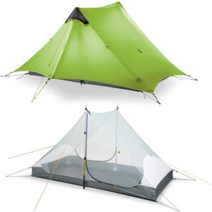 LANSHAN Ultralight Tent 3-Season Waterproof Backpacking Tent for 2 Person Camping, Climbing, Hiking, Travelling, Mountaineering, 2-Person, Green