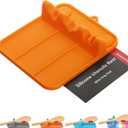 Spoon Rest, Silicone Spoon Holder for Stove Top with Drip Pad Suitable for Multiple Kitchen Gadgets, 3-Groove Upgraded Utensil Rest for Kitchen Counter, Heat-Resistant Dishwasher Safe, Orange