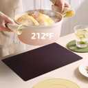 Vinyl Placemats Set of 6-1217.7 Inch Waterproof & Heattable Placemats, Fall Faux Leather Wipeable Outdoor Table Mat for Dining, Kitchen, Indoor Outdoor Use (Coffee, Cowhide Grain)