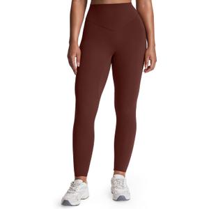 Aoxjox High Waisted Workout Breeze Leggings for Women Tummy Control Buttery Soft Yoga Pants 24"/26"/28" (Small, Rum Raisin)