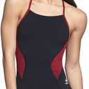 Speedo Womens Swimsuit One Piece Endurance+ Cross Back Solid Adult Team Colors (32, Spark Maroon/Black)