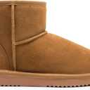 DREAM PAIRS Snow Boots for Women Genuine Suede Faux Fur Lining Anti-Slip Warm Winter Booties Slip On Memory Foam Ankle Boots FuzzyClassic Low Boots (Brown)