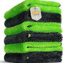 6-Pack Microfiber Towels for Cars (16"x12") Ultra Absorbent and Scratch-Free Car Detailing Cleaning Cloth, Trucks, Home Cleaning, Pet Drying, Boats, and Motorcycles, Gift Packed