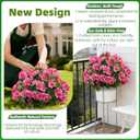 Artificial Topiary for Outdoors 18 Geranium Flower Ball, Outdoor Topiary Artificial Plant for Front Door, Garden, Yard, Patio(2, Pink)