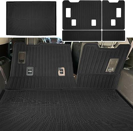 Cargo Mat with Rear Seat Cover for 2015-2020 Chevrolet Suburban 8 Seats All Weather Full Set Cargo Liners for Suburban Accessories