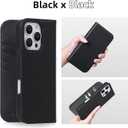 VISOUL Genuine Leather Case for iPhone 16 Pro Max Wallet Case with Card Holders, Magnetic Kickstand Flip Folio Cover Compatible with iPhone 16 Pro Max (6.9-inch)-Black