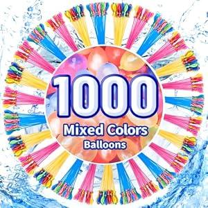 1000Pack Water Balloons, Water Balloons Quick Fill for Kids & Adults, No Tying Needed, Strong & Durable for Outdoor Summer Fun, Water Balloon Fights, Pool Parties