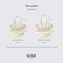 BIBS Pacifiers - Supreme Collection | Symmetrical Nipple | Silicone | Made in Denmark | Set of 2 Ivory/Sage Color Premium Soothers | Size 6-18 Months
