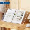 Acrylic Book Stand for Reading,Portable Book Page Holder,Adjustable Display Stands for Cookbook,Document,Recipe,Tablets (Medium)