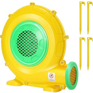 Air Blower, 450W 0.6HP Inflatable Blower, Portable and Powerful Bounce House Blower, 1750Pa Commercial Air Blower Pump Fan, Used for Inflatable Bouncy Castle and Jump Slides, Yellow
