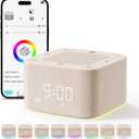 Sound Machine Alarm Clock, 32 Soothing Sounds, 8 Night Light, App Control White Noise Sound Machine with Dimmable Clock, Auto-Off Sleep Timer, Volume Control White Noise Machine for Baby, Kids, Adult