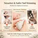 Electric Nail Clippers for Seniors2026 New Smart Electric Nail Clippers2 in 1 Electric Toe Nail Clipper with Polishing, USB, LED Light, Safety First Nail Clippers Baby with Mini Folding Keychain