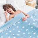 inhand Cooling Blanket Queen Size (90"x90") - Cooled Blankets for Hot Sleepers Lightweight Breathable Summer Blanket for Sleeping Night Sweats to Keep Cool in The Heat -Light Blue