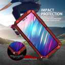 iPhone 14 Pro Metal Bumper Silicone Case iPhone 14 Pro Case with Stand Built-in Screen Protector Gorilla Glass Hybrid Military Shockproof Heavy Duty Rugged Full Cover for Outdoor (Red)