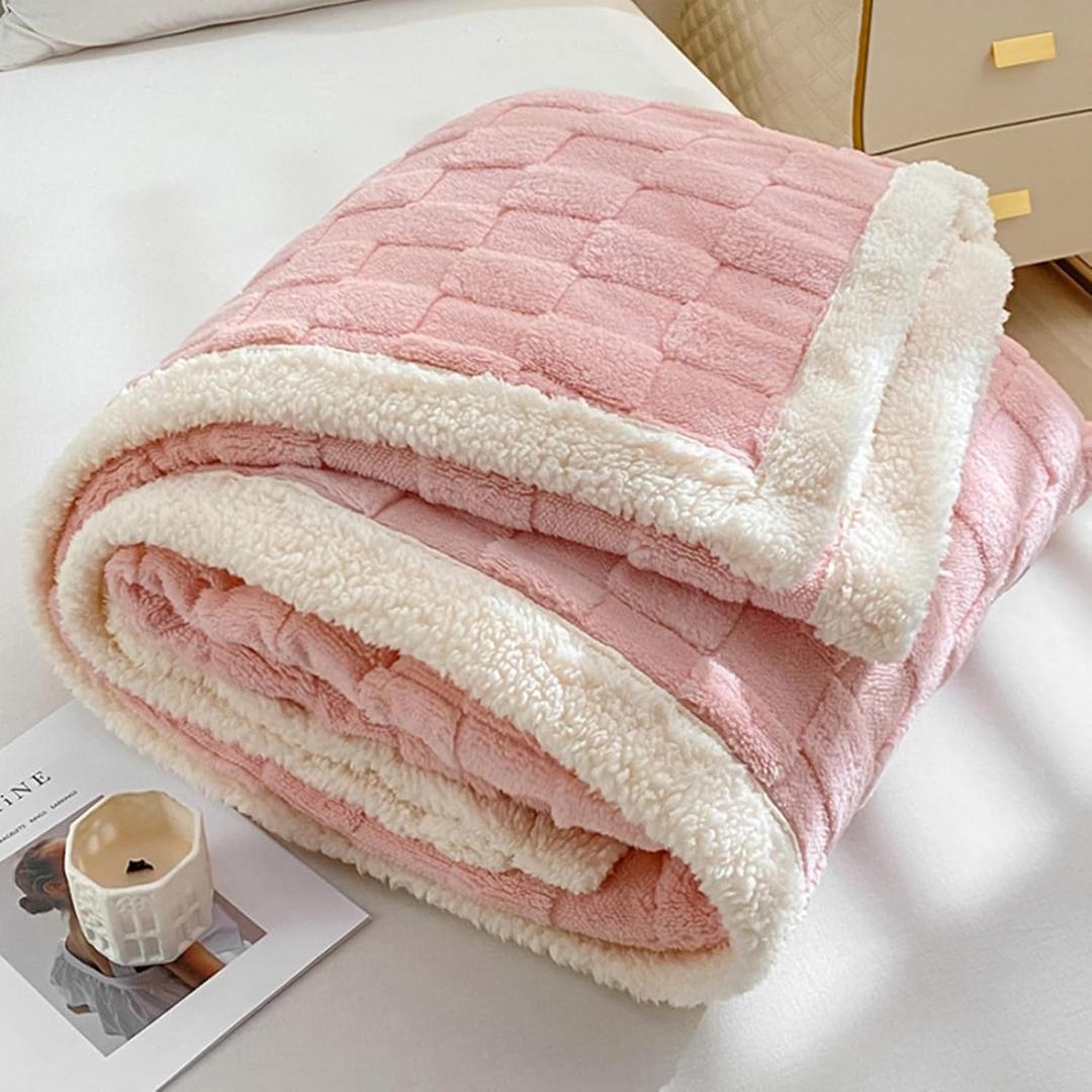 LGYKUMEG Sherpa Blanket Twin Size for Couch - Super Soft Cozy Blanket for Bed, Comfortable Fleece Blanket Warm Blanket for Winter,G,59x79in