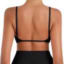 Sunzel Women's Open Back Sports Bra Adjustable Spaghetti Strap Seamless Low Impact Workout Gym Yoga Bra with Removable Pads (X-Large, Black)