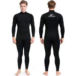 Wetsuits for Men, 3/2mm Mens Wetsuit,Chest Zip for Surfing Swimming Diving-Japanese Style Design S