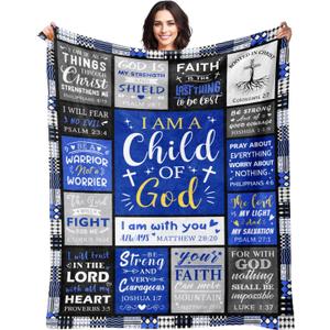Christian Gifts for Men - Baptism Gifts for Boys & Men - Bible Verse Christian Blanket - Inspirational Birthday Religious Catholic Spiritual & Confirmation Gift for Teen Boys - Baptism Blanket 50"x60"