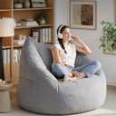Relefree Cafy Bean Bag Chair for Adults,Oversized Reading Chair with Armrests,Memory Foam Filling Comfy Chair,Giant Cozy Adult Bean Bag Chair,Large Lazy Living Room Chair for Bedroom,Reading Nook