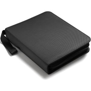 Card Binder for Toploaders,Portable 4 Pockets Trading Card Holder Albums for Sports, Trading, and Gaming Cards Black