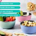 Elk and Friends Stainless Steel Bowls with Silicone Sleeve for Babies & Toddlers | Lids Included | Stay Put Suction | Cereal & Snack Bowls | 3 pack