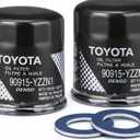 DIINGO Premium oil Drain Plug Washer Bundle with Genuine OEM Engine Oil Filter 90915-YZZN1 Same as 90915-YZZF2 Compatible with Toyota (2PAIR)