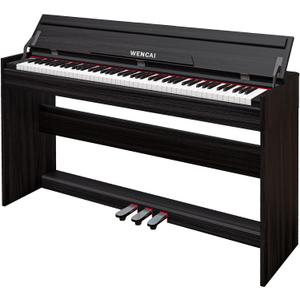 WENCAI 88 Key Electric Piano Velocity-Sensitive Keyboard, 88 Keys Home Upright Digital Pianos, Wooden Electronic Piano for Beginner Adult with 3 Pedals, Supports USB-MIDI/Wireless Connect, Black