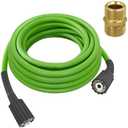 Pressure Washer Hose for Power Washer, Replacement Ryobi Power Wash Hose and Greenworks 5200402 Power Wash Hose，M22 Female & 3/8" Quick Connect Adapters (Pressure Washer Hose 50FT)