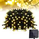 72 ft 200 LED Solar String Lights, Outdoor Solar Solar Fairy Lights, Waterproof Christmas Lights for Garden, Party Decoration, Warm White