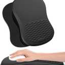 eulps Ergonomic Mouse Pad with Wrist Rest Support, Mousepad with Comfortable Memory Foam Wrist Rest and Non-Slip PU Base for Pain Relief, Computer, Laptop, Office, Home (05Dark Black)