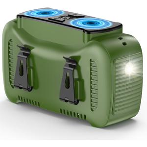 Portable Waist Fan, 32H USB Rechargeable Clip the Waist for Working, 15000mAh Personal Fan with 5 Speeds & Flashlight Neck Hanging Hands-Free for Outdoor Travel