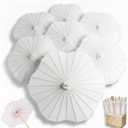 White Paper Umbrellas for Wedding, 33 Inch Large Wedding Parasols Oiled Chinese and Japanese Style DIY Painting Parasols for Bridal Party Photography Props Decor
