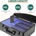 EcoVibe Trading Card Storage Box for 3" X 4" 35PT Toploaders 600+, Toploader Storage Box with 6 Foam Stoppers, Fits Toploader Magnetic Holders MTG Baseball Sports Top Loaders HolderBlack