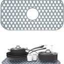 Sink Protectors for Kitchen Sink 13x11 &16x12 & 18x16 & 19x14 & 21x16 & 22x13 & 24x13 & 25x16 & 26x14 & 28x14 & 30x16, Silicone Sink Mat Grid (24"x13", Center Drain)