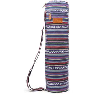 Canvas Yoga Mat Bag with Adjustable Strap & Pockets, Full-Zip Travel Gym Tote for Women & Men, Fits 1/4" & 1/3" Thick Mats, Lightweight Carrier for Yoga, Workout, Outdoor Use (Multicolor)