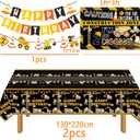 Construction 2nd Birthday Party Supplies ,Dump Truck 2nd Birthday Party Decorations Tableware Includes Box Cutout Sash Plates, Cup, Napkin, Balloon, Backdrop, Tablecloth, Banner, Construction 2nd