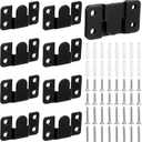 Pair of 4 Mounting Brackets Flush Mount Brackets Heavy Duty Wall Hangers Black Stainless Steel Picture Frame Hooks Photo Frame Hangers Mirror Headboard Picture Hanging Hardware