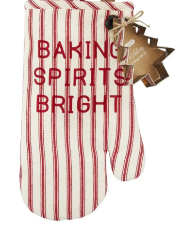 HOLIDAY Oven Mitt, Christmas Kitchen Supplies, Red and White